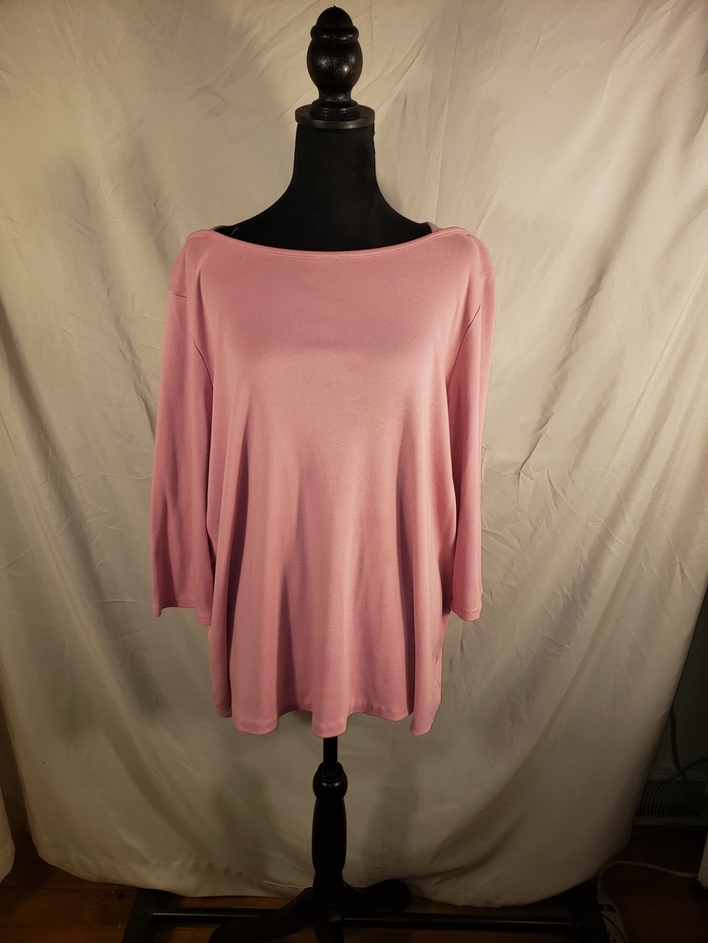 Rebecca Malone Light Pink Boatneck Tunic Top - 2X